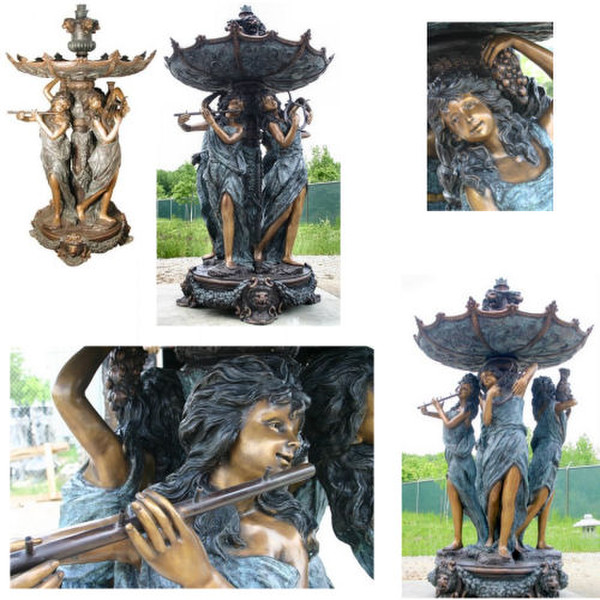 Four Siren Women Fountain Bronze Grand Size Sculpture